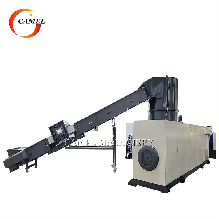 compacting plastic pelleting recycling system 
